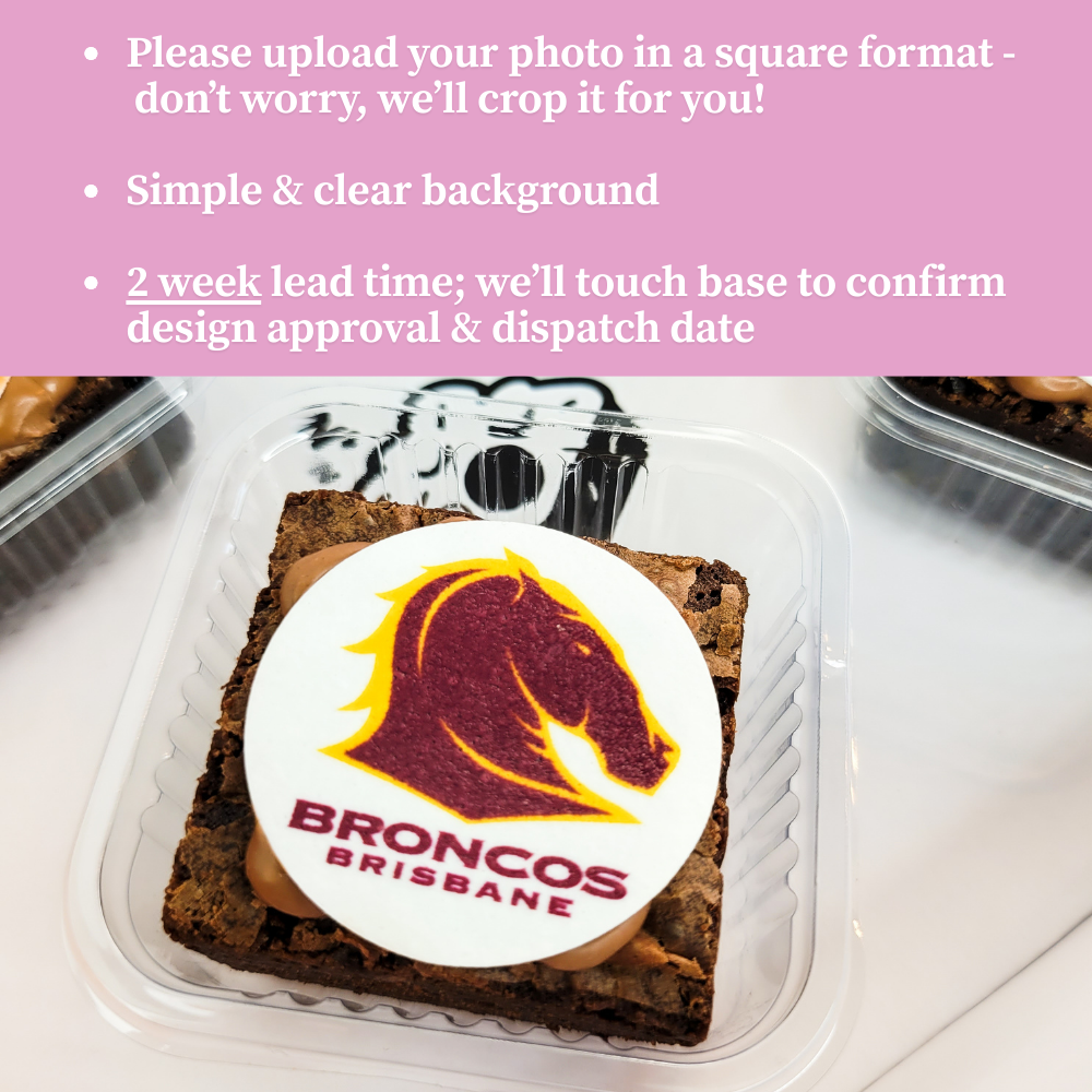 CORPORATE LOGO / EDIBLE PHOTO IMAGE BROWNIES